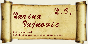 Marina Vujnović vizit kartica